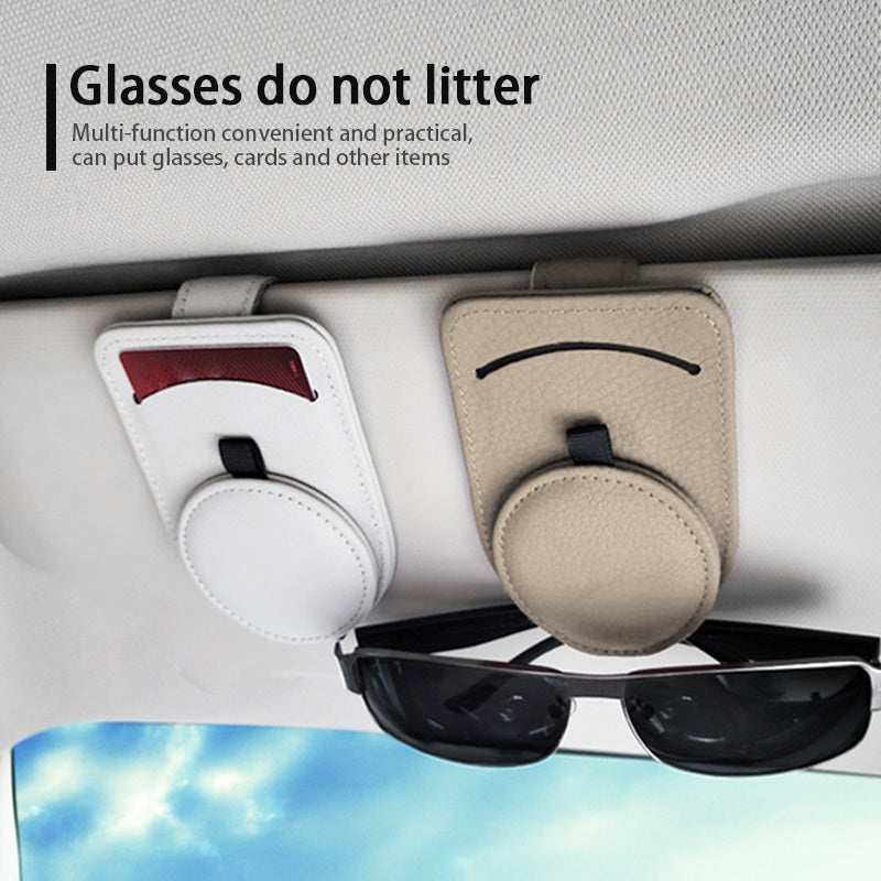 Car Glasses Holder Universal Sun Visor Sunglasses Clip & Card Holder Auto Interior Organizer