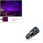 Car Interior Starry Light USB Ambient Ceiling Projector 360° Rotating Night Sky Lamp