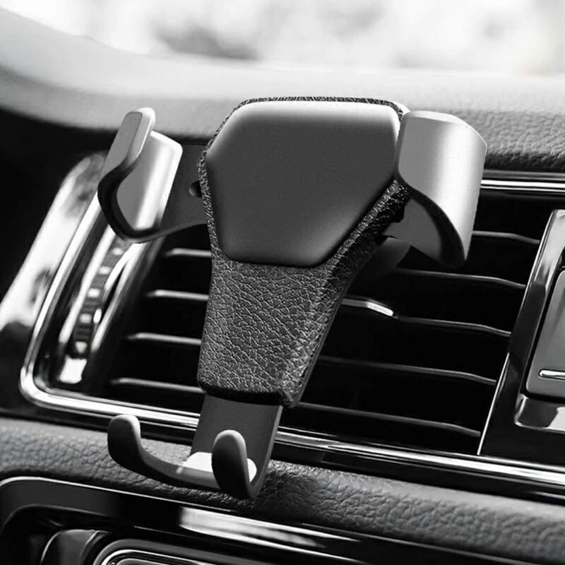 Car Mobile Phone Holder Leather Gravity Bracket | Universal Auto Air Vent Mount | Hands-Free Car Phone Support