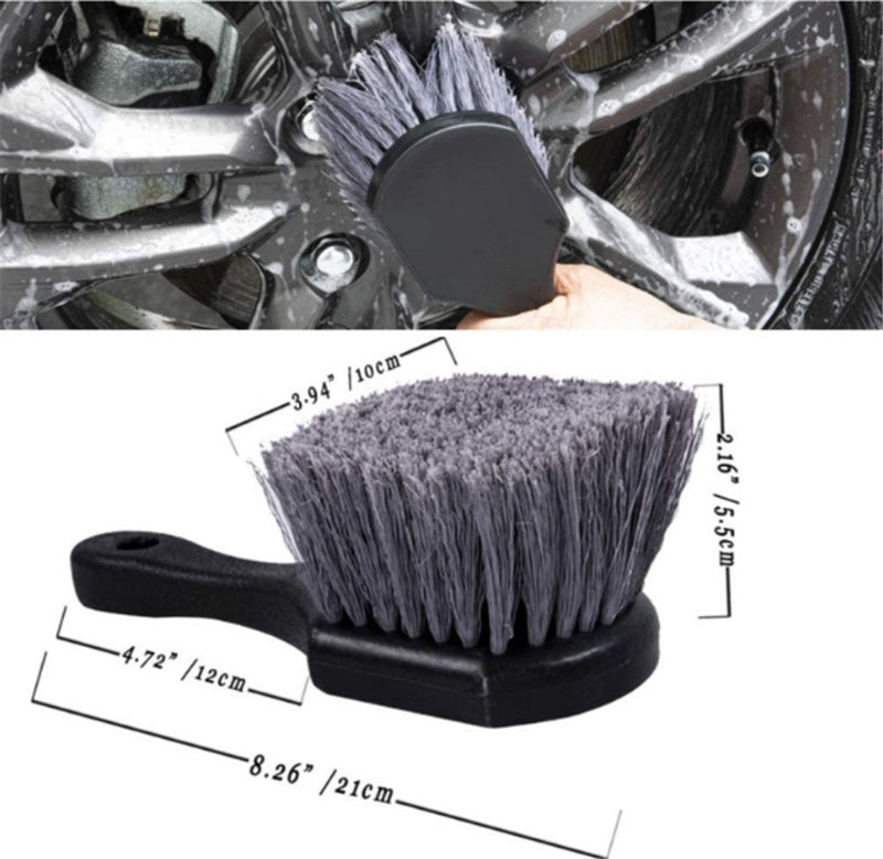 Car Wash Tool Brush | Short Handle Car Tire Cleaning Brush | Wheel Cleaning Brush for Rims & Auto Detailing