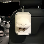 Cute Astronaut Car Trash Can Mini Press-Lid Garbage Bin for Center Console Space-Themed Car Accessories
