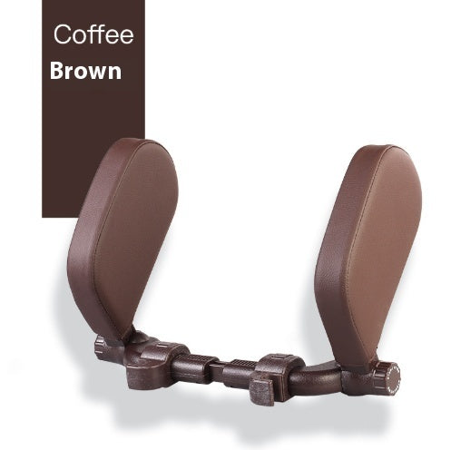 Adjustable Car Headrest Pillow | PU Leather Neck Support Cushion for Travel | Universal Soft Car Seat Sleep Headrest