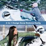 Extendable Car Snow Shovel & Ice Scraper All-in-1 Windshield Snow Removal Brush Durable Winter Cleaning Tool