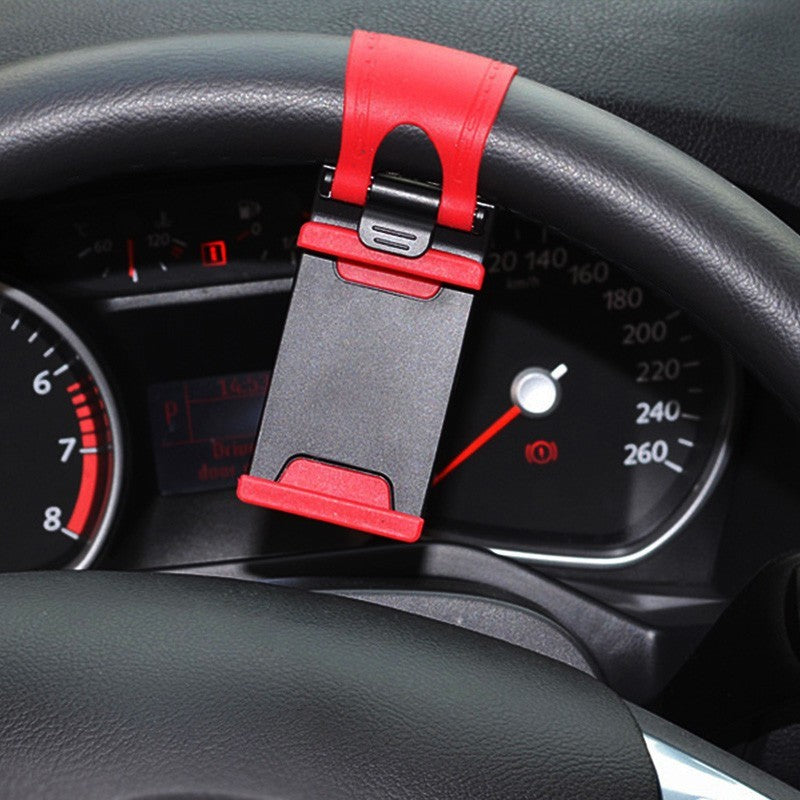 Car Steering Wheel Phone Holder Universal Clip Mount for iPhone, Samsung, Huawei & GPS Devices