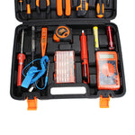 Car Portable Hardware Tool Set 32-Piece Electrician & Household Repair Kit Digital Multimeter, Screwdrivers & More