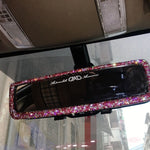 Car Rearview Mirror Bling Cover Crystal Diamond Decor for Women Sparkly Auto Interior Accessory
