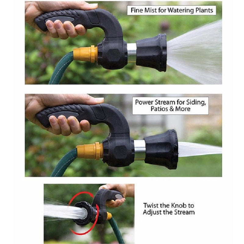 High-Pressure Adjustable Spray Nozzle | 5-Mode Garden Hose Spray Gun with Stainless Steel & Aluminum Body