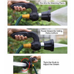 High-Pressure Adjustable Spray Nozzle | 5-Mode Garden Hose Spray Gun with Stainless Steel & Aluminum Body