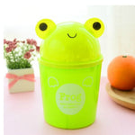Mini Cartoon Desktop Trash Can | Push-Type Covered Waste Bin for Kitchen, Office & Living Room | Creative Small Trash Barrel