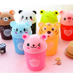 Mini Cartoon Desktop Trash Can | Push-Type Covered Waste Bin for Kitchen, Office & Living Room | Creative Small Trash Barrel