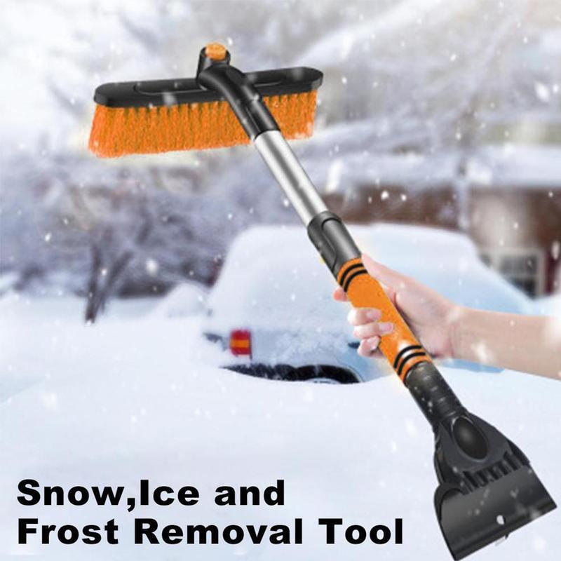 Car Cleaning Brush & Ice Scraper | Detachable Extendable Snow Shovel with Foam Handle for Windshield Cleaning