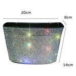 Luxury Car Trash Can Hanging Type Diamond Crystal Car Storage Box Organizer
