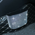 Luxury Car Trash Can Hanging Type Diamond Crystal Car Storage Box Organizer