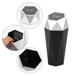Small Car Trash Can with Lid – Mini ABS Desktop Trash Bin for Vehicle or Home | Compact & Stylish