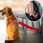 Adjustable Pet Car Seat Belt – Dog & Cat Safety Harness Lead Clip Durable Nylon Vehicle Restraint