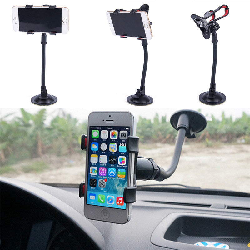 360° Car Phone Holder – Universal Windshield & Dashboard Mount | Strong Suction Cup Adjustable Mobile Stand