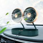 Double-Headed USB Car Fan – Flexible Hose Dual Head Cooling Fan for Car Interior, Dashboard & Desktop Use