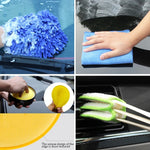 Car Wash Detail Brush 17-Piece Set Auto Cleaning Kit with Drill Brushes, Sponges & Microfiber Gloves Car Detailing Tools