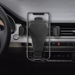 Leather Car Phone Holder Gravity Vent Mount Multi-Function Air Outlet Mobile Bracket for Navigation