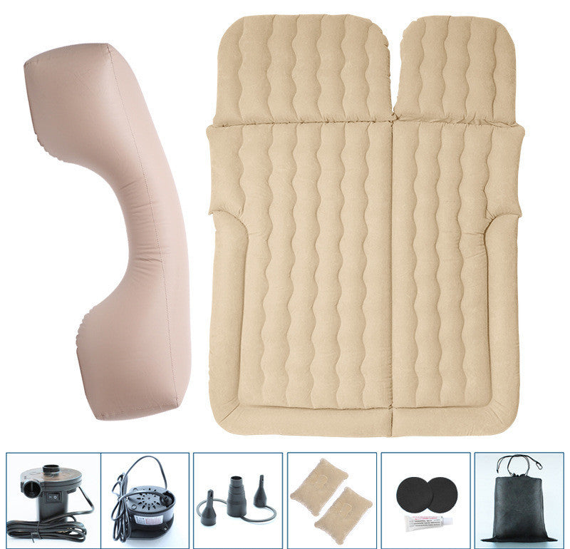 Car SUV Inflatable Bed | Dual-Purpose Travel Air Mattress for Car & Home | Portable Flocking PVC Cushion Bed