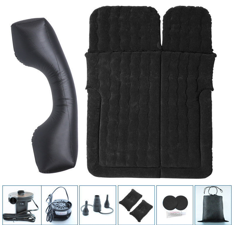 Car SUV Inflatable Bed | Dual-Purpose Travel Air Mattress for Car & Home | Portable Flocking PVC Cushion Bed
