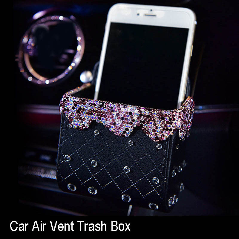 Luxury Car Accessories for Women | Crystal Diamond Aromatherapy Decor | Car Interior Air Freshener Set