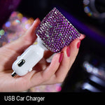 Luxury Car Accessories for Women | Crystal Diamond Aromatherapy Decor | Car Interior Air Freshener Set