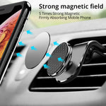 Magnetic Car Phone Holder | 360° Rotation Air Vent Mount | Strong Magnet Smartphone Holder for Car