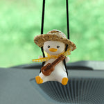 Cute Duck Car Pendant – Anime Swing Rearview Mirror Ornament | Adorable Interior Decoration & Gift for Girls
