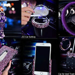 Luxury Car Accessories for Women | Crystal Diamond Aromatherapy Decor | Car Interior Air Freshener Set