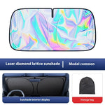 Car Laser Sun Shade – Titanium Silver Thermal Shroud for Windshield | UV Protection & Heat Insulation