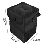 Car Trash Can with Waterproof Lining, Hanging Storage Bag, Foldable & Portable for Car Interior Organization