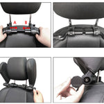 Adjustable Car Headrest Pillow | PU Leather Neck Support Cushion for Travel | Universal Soft Car Seat Sleep Headrest