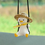 Cute Duck Car Pendant – Anime Swing Rearview Mirror Ornament | Adorable Interior Decoration & Gift for Girls