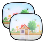 Universal Car Window Sun Shades – Baby & Pet UV Protection Sunshades with Cartoon Design, Easy Install, Fits Most Cars