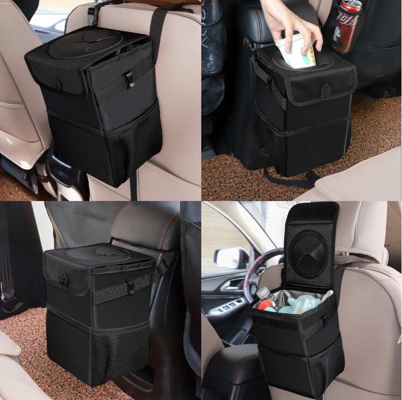 Car Trash Can with Waterproof Lining, Hanging Storage Bag, Foldable & Portable for Car Interior Organization