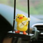 Cute Duck Car Pendant Funny Dashboard Ornament  Adorable Resin Hanging Car Interior Decoration