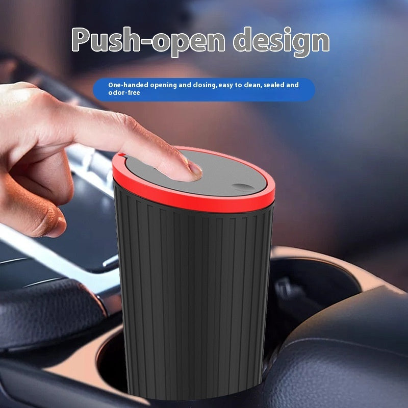 Car Trash Can Supplies Compact ABS Car Garbage Bin with Lid Vehicle Interior Trash Organizer