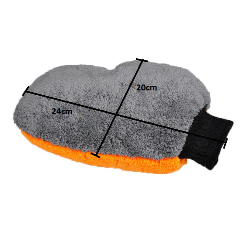 Bear Paw Car Cleaning Gloves | Double-Sided Coral Fleece Thumb Gloves for Car Detailing & Dust Removal