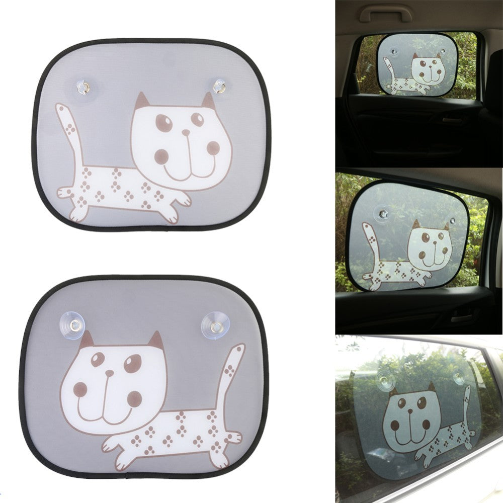 Universal Car Window Sun Shades – Baby & Pet UV Protection Sunshades with Cartoon Design, Easy Install, Fits Most Cars