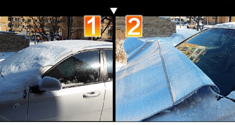 Car Windscreen Cover Anti-Snow, Frost, Ice & UV Protection, Dust & Heat Shield, Universal Fit, Large Car Sun & Snow Protector