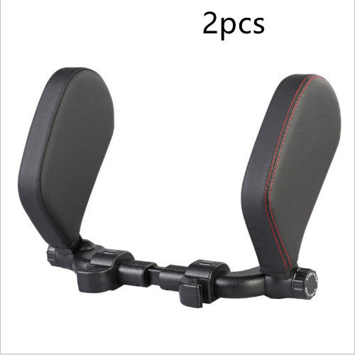 Adjustable Car Headrest Pillow | PU Leather Neck Support Cushion for Travel | Universal Soft Car Seat Sleep Headrest