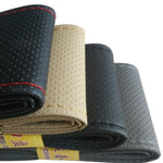 DIY Genuine Leather Steering Wheel Cover Soft Braid-On Car Cover With Needle & Thread Universal Interior Accessory