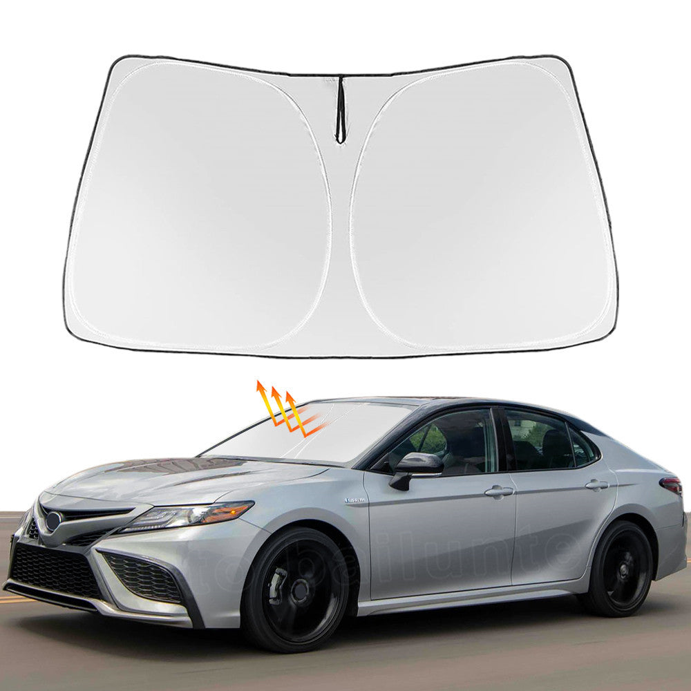 Car Front Windshield Sunshade Cover Silver Reflective Heat Shield for UV Protection & Cooling