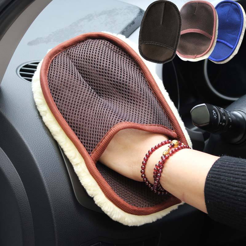 Soft Hair Car Wash Cleaning Gloves | Premium Wool Car & Motorcycle Wash Mitt for Scratch-Free Cleaning