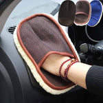 Soft Hair Car Wash Cleaning Gloves | Premium Wool Car & Motorcycle Wash Mitt for Scratch-Free Cleaning