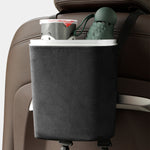 Luxury Microfiber Car Trash Can Mounted Car Trash Bin with Hook & Net Storage Organizer