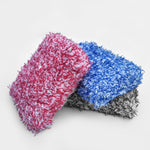 Microfiber Plush Car Wash Sponge & Coral Fleece Towel High Water Absorbency Auto Cleaning Mitt Car Beauty Supply