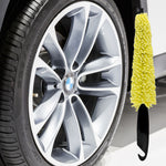 Durable All-Purpose Car Cleaning Brush Soft Sponge & PP Handle Versatile Wheel, Tire & Household Cleaning Tool