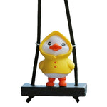 Cute Duck Car Pendant Funny Dashboard Ornament  Adorable Resin Hanging Car Interior Decoration